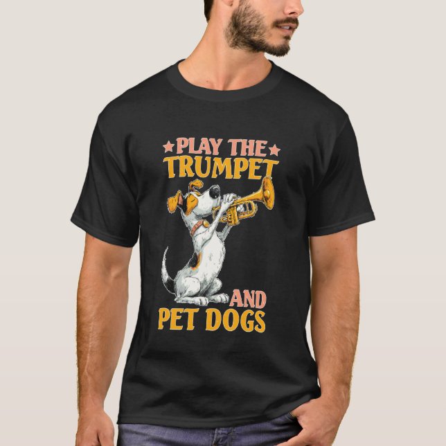 Camiseta Tocar a Trombeta e Acariciar Cães Banda Marcial de (Frente)