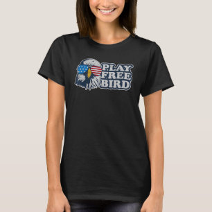 Camiseta tocar águia de pássaro livre americano vintage 4 d