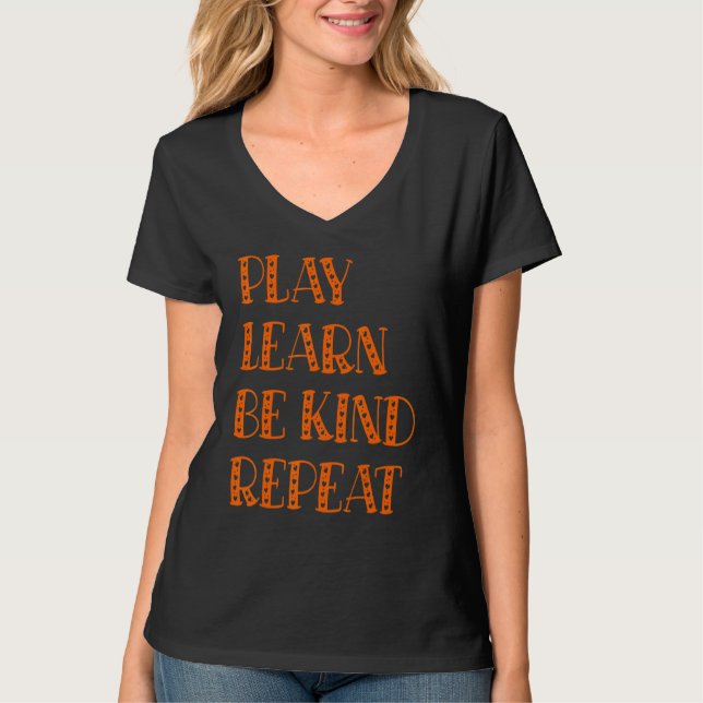 Camiseta Tocar Aprender A Ser Bonito Repetir Dia da Bondade (Frente)