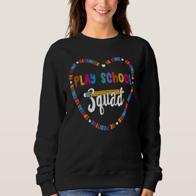 Camiseta Tocar Equipe de Esquadrão Escolar Seja gentil na E (Frente)