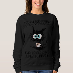 Camiseta Tocar No Meu Café Vou Vomitar-Te Duro Negro Engraç