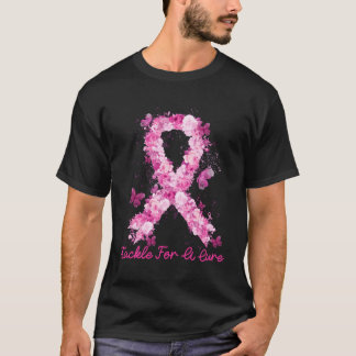 Camiseta Tocar Para Uma Borboleta De Cancer Da Mama Curta F