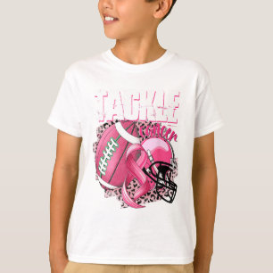Camiseta Tocar Pegada de Fita Rosa De Consciência Do Cancer