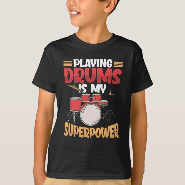 Camiseta Tocar Tambores É Meu Grande Drummer Musico (Frente)