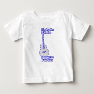 Camiseta Tocar violão é sempre uma boa ideia. azul