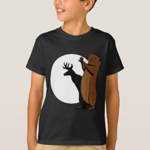 Camiseta Tocas de sombra engraçadas de marmotas e cervos Ma
