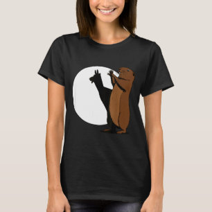 Camiseta Tocas-de-terra Lhama Fantoche Engraçado Marmota