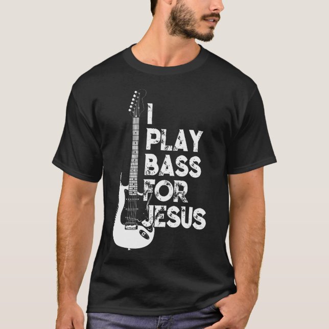 Camiseta Toco Bass Por Jesus Guitarrista Cristão (Frente)