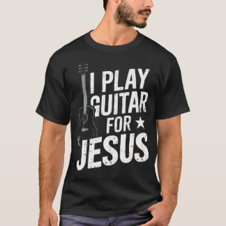 Camiseta Toco Guitarra Para Jesus Cristão Igreja Guitarrist