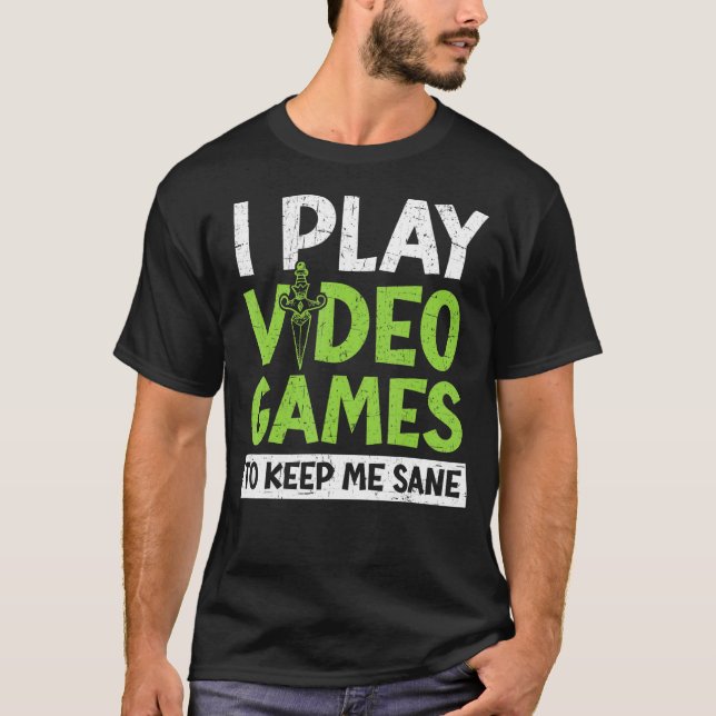 Camiseta Toco Videos games Para Me Manter Sane Console Game (Frente)