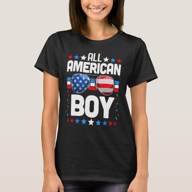 Camiseta Toda a família American Boy Matching quarta-feira  (Frente)