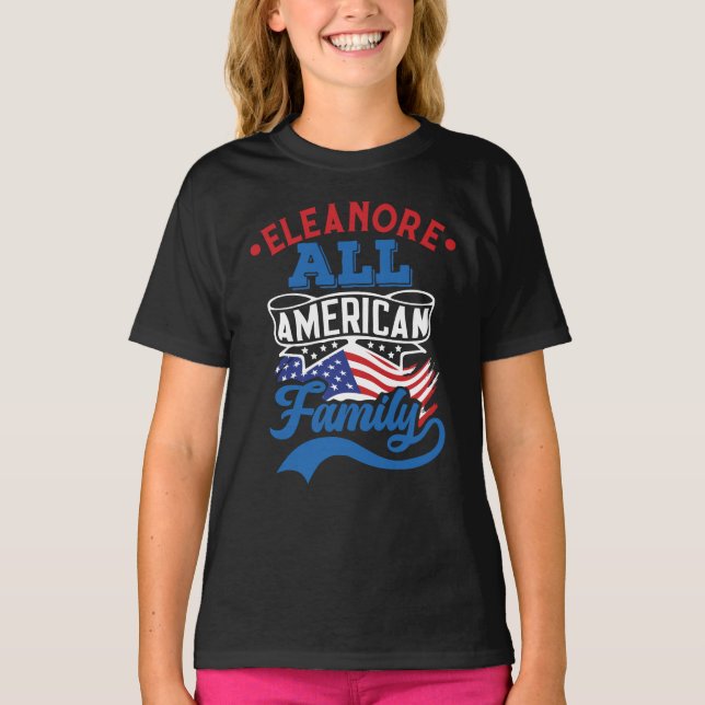 Camiseta Toda a família americana 4 de julho, correspondênc (Frente)