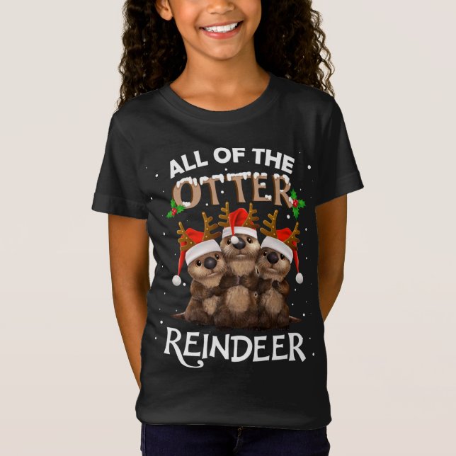 Camiseta Toda a Rena Otter Natal Engraçada (Frente)
