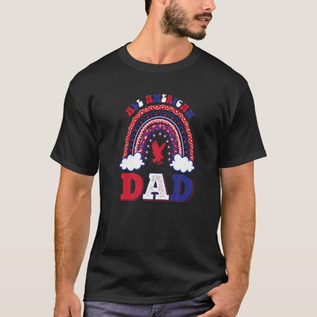 Camiseta Toda Águia Pai Americana 4 De Julho (Frente)