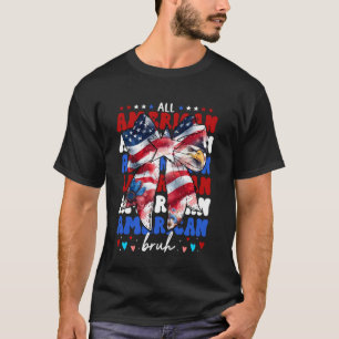 Camiseta Toda Americana Bruh Laço Coquete EUA 4 de Julho EU