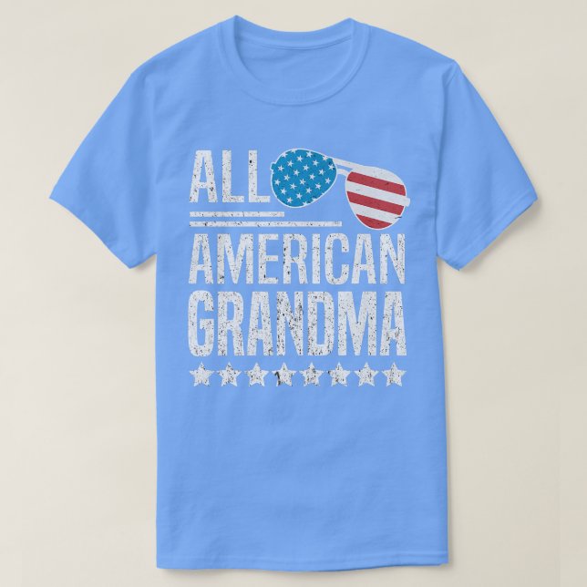 Camiseta Toda Avó Americana 4 De Julho Estados Unidos Matan (Frente do Design)