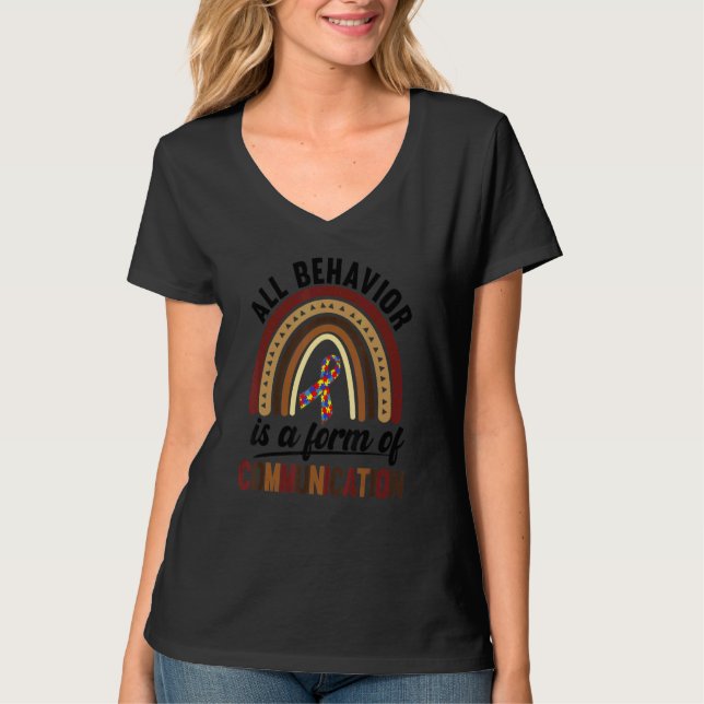 Camiseta Toda Comportamento É Uma Forma De Comunicação Auti (Frente)