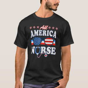 Camiseta Toda Enfermeira Americana 4 De Julho, Enfermeira P