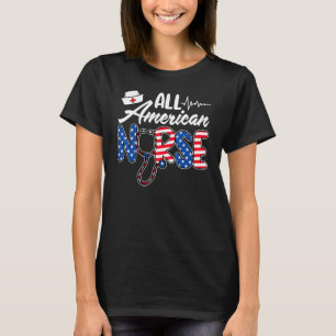 Camiseta Toda Enfermeira Americana Bandeira Patriótica Usa