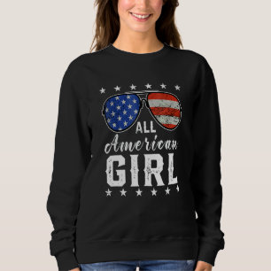 Camiseta Toda Garota Americana 4 De Julho Bandeira Dos EUA