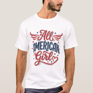 Camiseta Toda Garota Americana Desenho Vetorial Vintage Pat