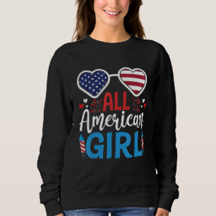 Camiseta Toda garota americana óculos de sol com a bandeira