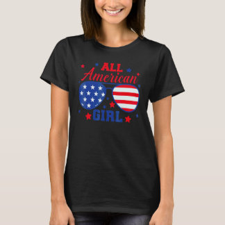 Camiseta Toda Garota Americana Óculos de Sol Infantil 4 de 