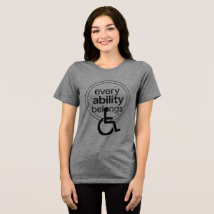 Camiseta Toda Habilidade Pertence Minimalista Inclusivo
