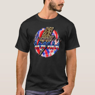 Camiseta Toda Mãe Americana Em 4 De Julho Leopard Quarto De