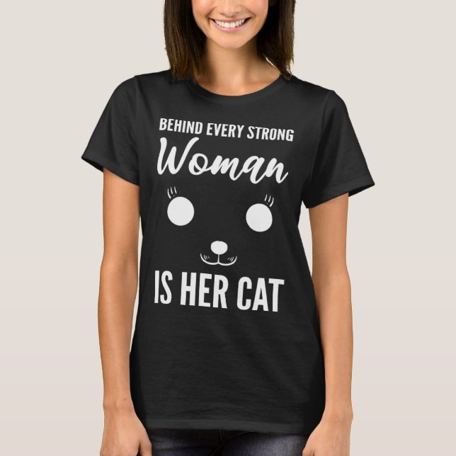 Camiseta Toda Mãe de Gato Mulher Forte (Frente)