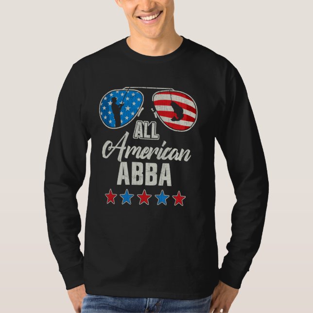 Camiseta Toda Pesca Americana Abba 4 De Julho Bandeira Dos  (Frente)
