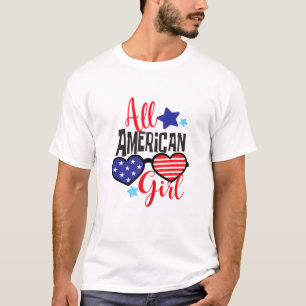 Camiseta Todas as American Girls 4 de julho Branqueadas