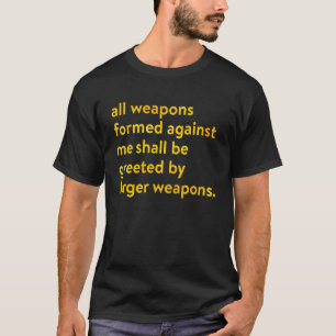 Camiseta Todas As Armas Formadas Contra Mim Serão Saudadas 