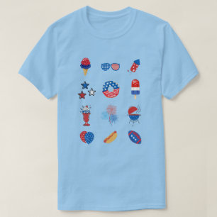 Camiseta Todas as coisas América em vermelho, branco e azul