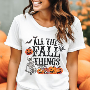 Camiseta Todas as Coisas de Outono Fofas e Divertidas de Ha