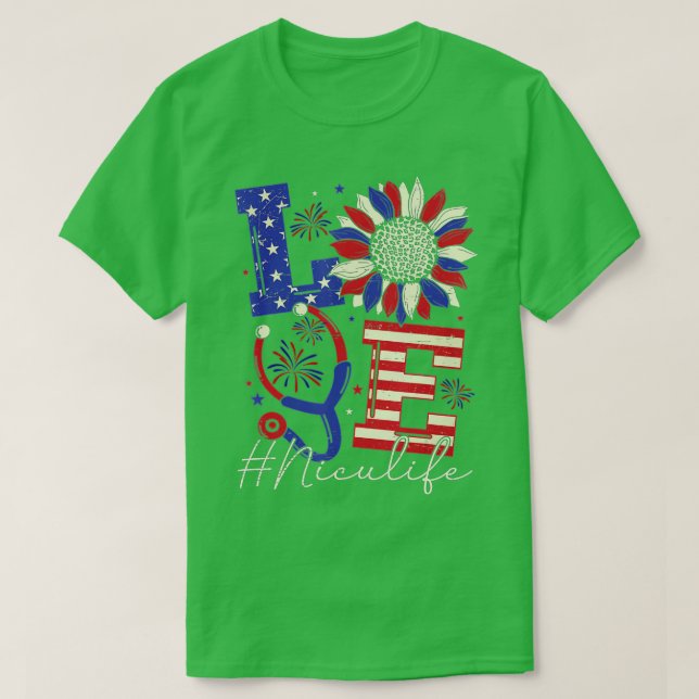 Camiseta Todas as Enfermeiras Americanas Scrub Memorial Day (Frente do Design)