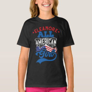 Camiseta Todas as garotas americanas 4 de julho, com nome p