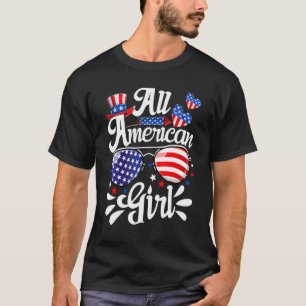 Camiseta Todas As Garotas Americanas Em 4 De Julho Crianças