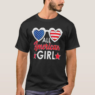 Camiseta Todas As Meninas Americanas 4 De Julho Meninas Sun