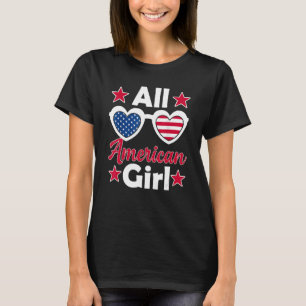 Camiseta Todas As Meninas Americanas 4 De Julho Meninas Sun
