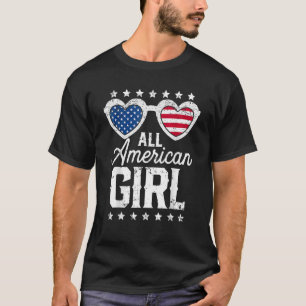 Camiseta Todas As Meninas Americanas 4 De Julho Meninas Sun