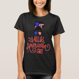 Camiseta Todas as Meninas Americanas 4 de julho Patriótica