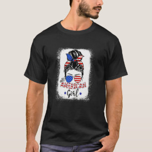 Camiseta Todas as Meninas Americanas Branqueadas Patriótico