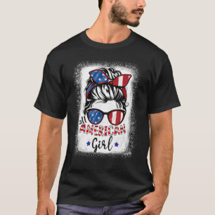 Camiseta Todas as Meninas Americanas Branqueadas Patriótico