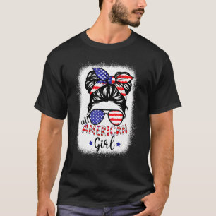 Camiseta Todas As Meninas Americanas Em 4 De Julho Filha Me