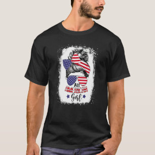 Camiseta Todas as Meninas Americanas Mensagens Bun Branquea