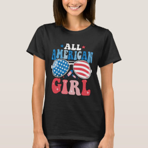 Camiseta Todas As Meninas Americanas Pulsam 4 De Julho Da M