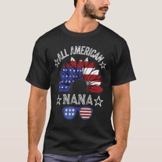 Camiseta Todas as Nanas Americanas 4 De Julho Camiseiros Su