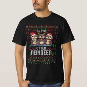 Camiseta Todas As Outras Reindeer Santa Hat Feio Natal