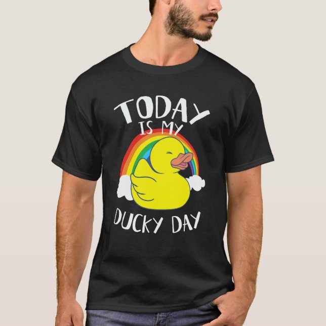 Camiseta Today is My Ducky Lucky Day Yellow Rainbow Rubber  (Frente)